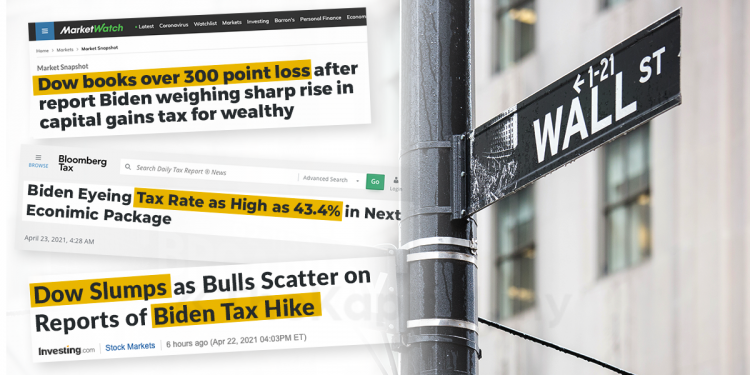 Pasaran Saham US Menjunam Akibat Khabar Angin Kenaikan Cukai Oleh Biden