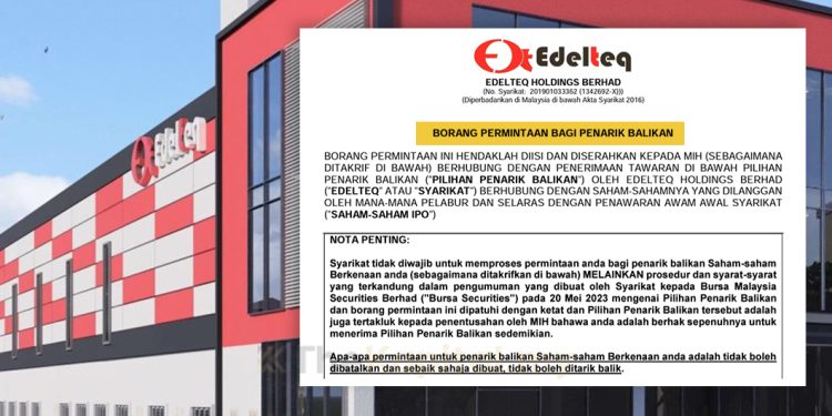 Cara Menarik Semula Permohonan IPO Edelteq